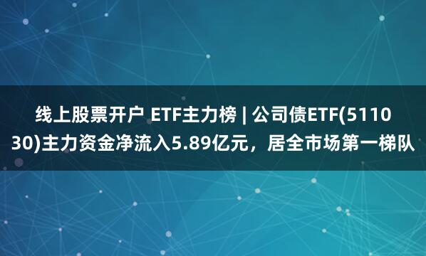 线上股票开户 ETF主力榜 | 公司债ETF(511030)主力资金净流入5.89亿元，居全市场第一梯队