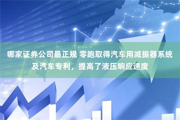 哪家证券公司最正规 零跑取得汽车用减振器系统及汽车专利，提高了液压响应速度